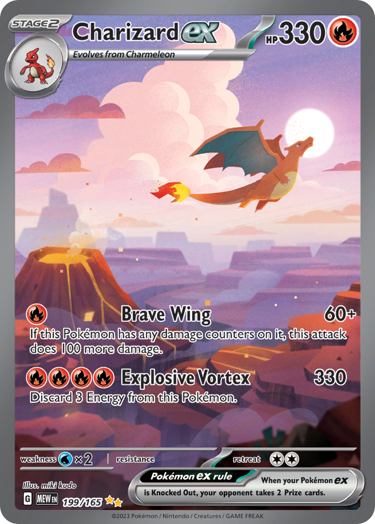 Lá Charizard ex 199/165, độ hiếm Special Illustration Rare